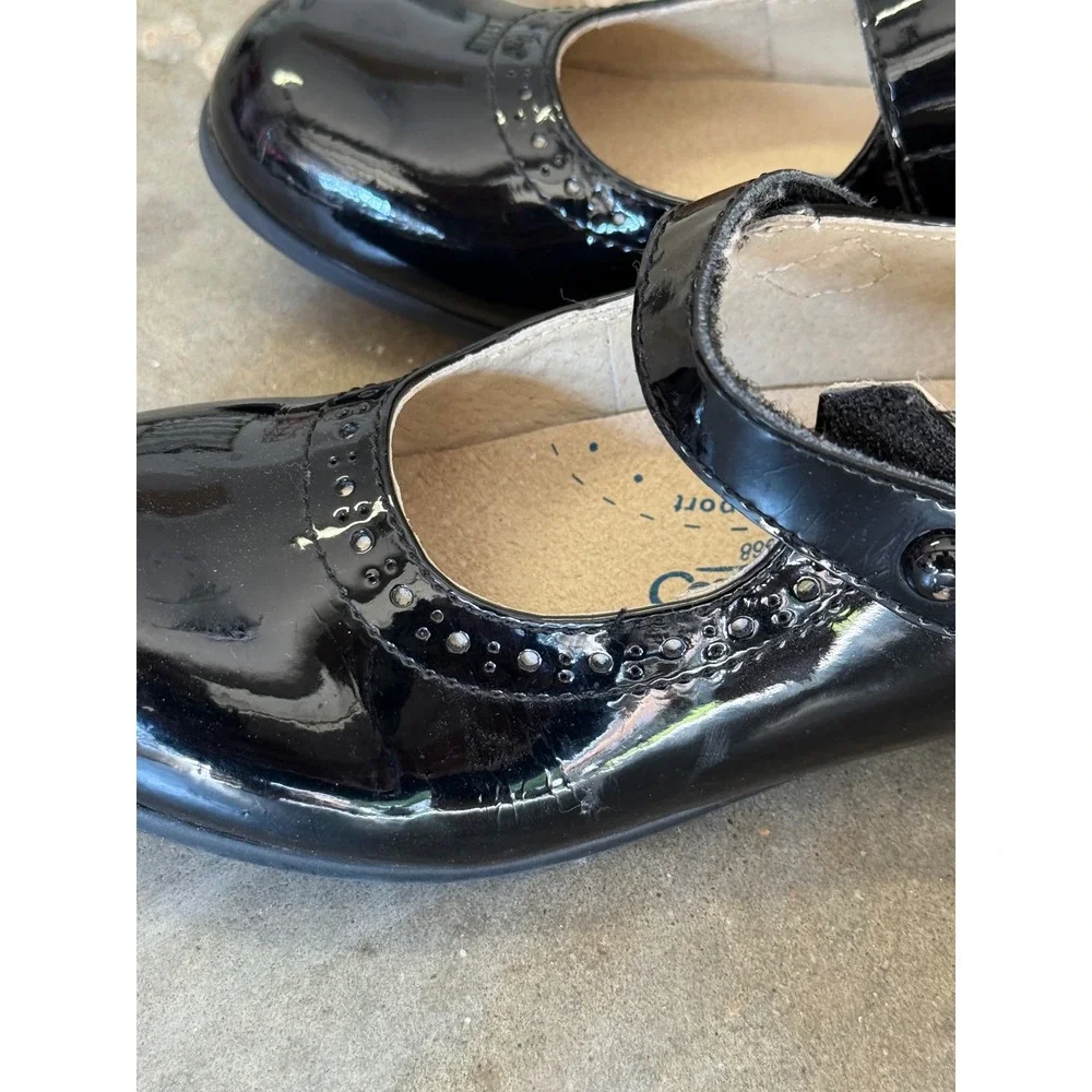 Footmates Emma Black Patent Leather Mary Jane Shoes Kids Size 1 Wide EMMA-3106